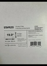 Staples 41939 Laptop 19.0W 19” Widescreen Privacy Screen Filter, Black, NEW picture