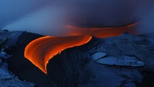 Landscape nature volcano lava hawaii long exposure smoke Custom Gaming Mat Desk picture