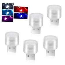 5 PCS USB LED Car Interior Atmosphere Lamp, Plug-in Mini USB Car Ambient picture