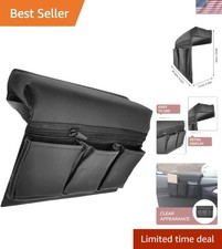Car Door Side Storage Pocket: Leather Window Armrest Bag Black Car Door Windo... picture