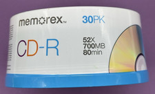 NEW Memorex Spindle 700MB/80 Min 52x CD-R Recordable Discs 30 Pack FactorySEALED picture
