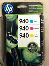 HP 940 Inkjet Ink Cartridges Cyan Magenta Yellow 3-Pack For HP Printers picture