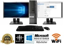 Dell Desktop Computer 16GB 2TB, 512GB SSD Wi-Fi Core i5 Windows 10 PC New 24