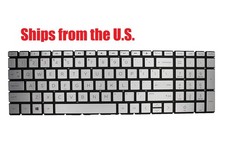For HP 15-dw0043dx 15-dw3053dx US Silver Keyboard New Original Backlit picture