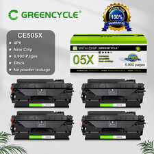 GREENCYCLE 4 PACK CE505X 05X Black Toner Cartridge for HP LaserJet P2050 P2055n picture
