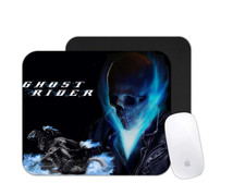 Blue Ghost Rider Flaming Skull Rider Inspired Mouse Pad Gift | Dark Hero Mat picture