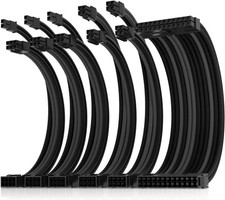 Durable Braided Power Supply Extension Cable - 30cm with Gold-Plated Connectors picture