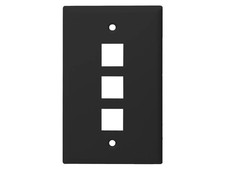 Monoprice Mid-Size Keystone Plate 3 Port, Black, UL picture