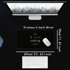 Large Black Gaming Mouse Pads Designed for Coding, Featuring Non-Slip Rubber A picture