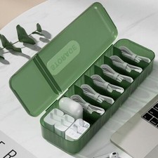7-compartment Cable Organizer Box – Charger Cord Storage Case for Home & Travel picture