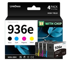 LinkDocs 936e Ink Cartridges w/ Chip 4 Pack for HP OfficeJet Pro 9125 picture