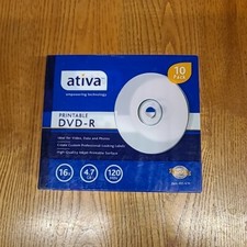 ATIVA - PRINTABLE DVD-R - 10 PACK - FACTORY SEALED - 120 MINUTE picture