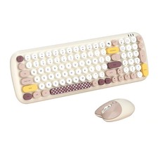 SaharaCase Wireless Ergonomic Keyboard and Laser Mouse Combo, Beige (KB16) picture