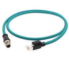 M12 8 Pin X-Code Male to RJ45 Cat6a Ethernet Shielded Cable for Cognex Camera picture