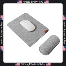 Ergonomic Mouse Pad with Wrist Rest, Anti-Slip, 9.7 x 7.3 in, Light Grey picture