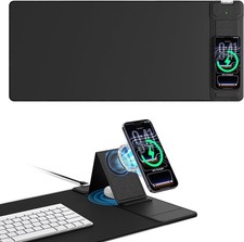 Extended Mouse Pad with Magnetic Wireless Charging & Adjustable Phone Stand picture