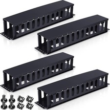 Taiyin 8 Pcs 2U Horizontal Mount Cable Management 19 Inch Cable Management Panel picture