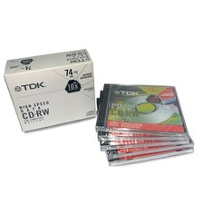 5 Brand New TDK 74 Min. 650 MB High Speed Data CD•RW picture