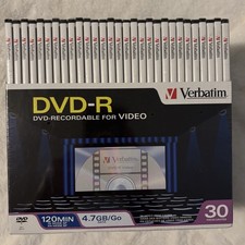 30 Pack Verbatim DVD+R Recordable Video Discs Thin Jewel Cases 120 Min 4.7GB picture
