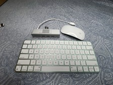 Genuine OEM Apple Magic Keyboard A2450 , Magic Mouse A1657 & Clamp On Hub *used* picture