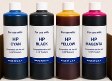 PREMIUM COMPATIBLE DYE BULK INK REFILL FOR HP Pagewide PRINTERS C-Y-M-K 4,000ML picture