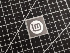 5 x Black & Silver Linux Mint v1 Stickers For The Computer Case picture