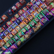 Anime ONE PIECE PBT Transparent Keycaps Cherry MX for Mechanical Keyboard 108 picture