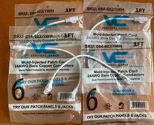 Lot 10- Vertical Cable 1’ Mold-Injected Patch Cord 24AWG/ Bare Copper Conductors picture