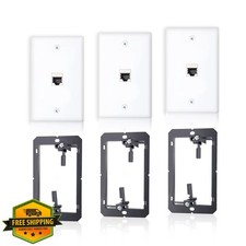 FANYINTY 3-Pack CAT7 Ethernet Wall Plate 1 Port RJ45 picture