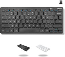 Macally Compact Wireless Keyboard - 2.4 Small Keyboard for Laptop, Desktop PC, S picture