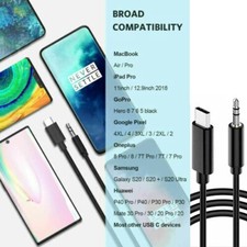1M Car Stereo Android Type-C USB-C to 3.5mm Male Audio Jack AUX Cable Adapto lot picture
