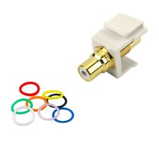 Construct Pro™ RCA to RCA Keystone Jack Insert (8 Color Bands, Light Almond) picture