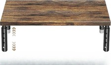 Adjustable Wood Monitor Stand Riser Brown Desk Shelf Organizer Laptop PC Printer picture