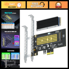 M.2 NVMe to PCIe X1 Adapter with Heatsink for 2230/2242/2260/2280 SSDs - Black picture