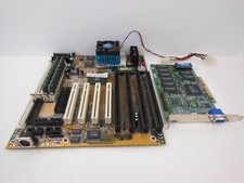 MSI MS-5146 MBD-C6XSM Socket 7 Mobo + Cyrix PR200 CPU + 64MB RAM + PCI GPU Combo picture
