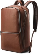 NEW Samsonite Classic Leather Slim Backpack Cognac 126036-1221 picture