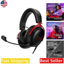 HyperX Cloud III Wired Gaming Headset Black/Red - 53mm Drivers, Pro Mic, PC/PS5 picture