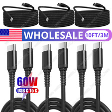 Bulk Lot USB-C to USB-C Cable 60W Fast Charger Cord 10FT For iPhone 15/Plus/Pro picture