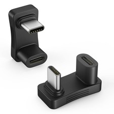 Moko 180 Degree Angle USB C Adapter 2 Pack, U Shape USB-C Plastic Black picture