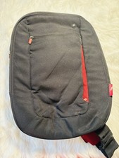 Belkin F8N052-BR Sling Backpack Laptop Tablet Padded Zip Bag Tote Black w/ Red picture
