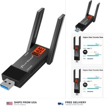 Panda Wireless PAU0F AXE3000 Tri Band (2.4/5 / 6 GHz) WiFi 6E USB 3.0 Adapter... picture