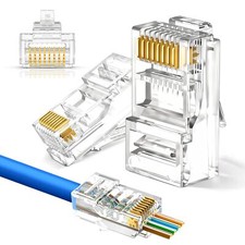 100-500PCS RJ45 Pass Through Modular Plug Network Cable Connector End 8P8C CAT6 picture