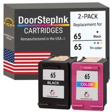 DoorStepInk Compatible Ink Cartridges HP 65 Black / Color Combo Pack USA picture