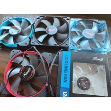 Rosewill 120mm Case Fan 5 Pack Mixed Lot Black Blue Red Clear PC Cooling PWM VTG picture