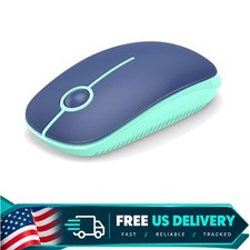 Wireless Mouse 2.4G Bluetooth Laptop Mouse Blue Green Slim Portable Ambidextrous picture