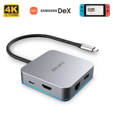 EQUIPD USB-C Hub Type C to 4K HDMI / RJ45 LAN / 3 USB 3.0 for Macbook / Switch picture