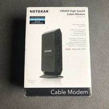 NETGEAR CM600-100NAS 960Mbps DOCSIS 3.0 High Speed Cable Modem w/ Power Adapter picture