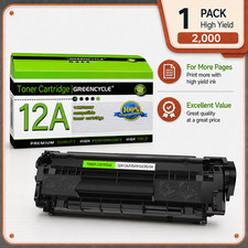 GREENCYCLE Q2612A 12A Toner Cartridge Compatible with HP LaserJet 1015 1022 3015 picture