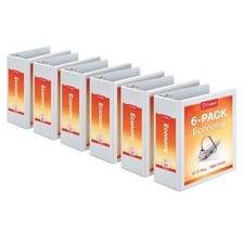 3 Ring Binders 4 Slant D Rings 835 Sheets White Case of 6 Cardinal Economy Holds picture