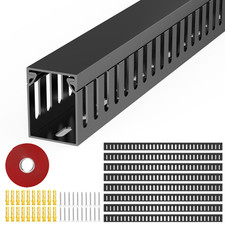 Open Slot Wiring Raceway Cable Duct, 123in Cable Management Channel Cord Track,D picture